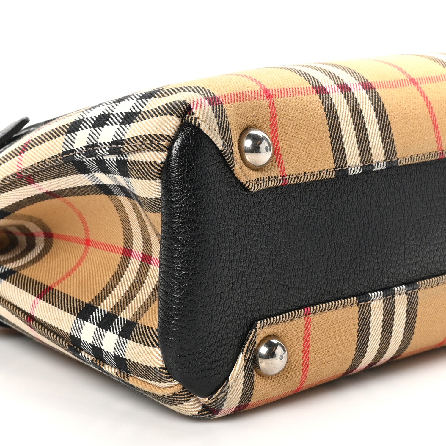 Burberry Goatskin Vintage Check Small Banner Tote Black 9 of 10