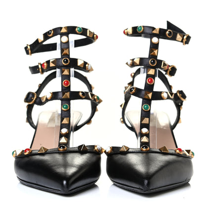 Valentino Garavani Nappa Rockstud Rolling Ankle Strap 65mm Pumps 39.5 Black 2 of 6