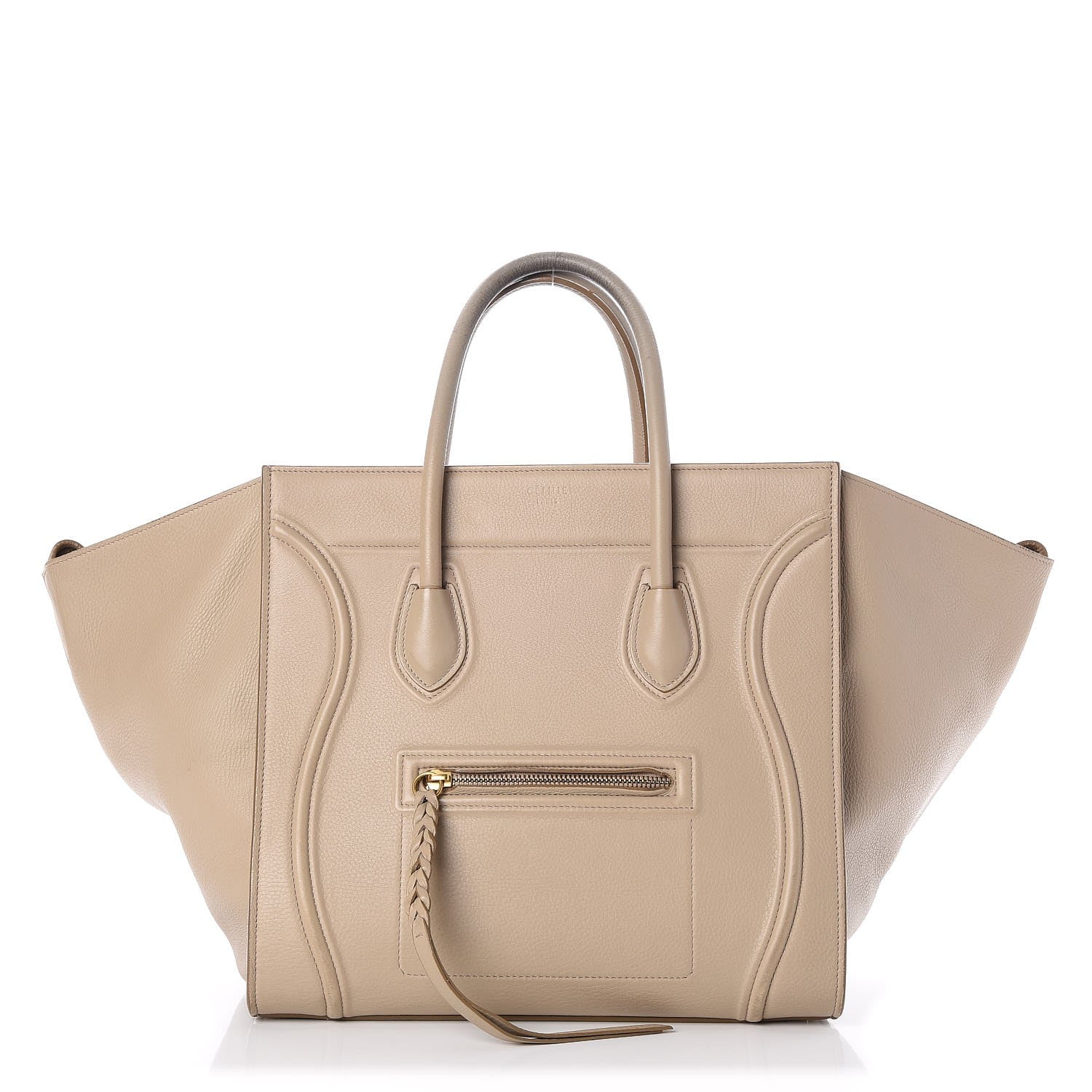 Celine Supple Calfskin Medium Phantom Luggage Beige 1 of 9