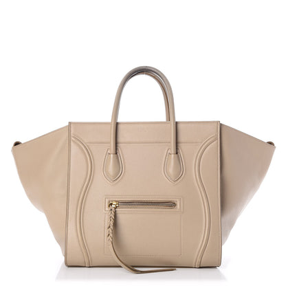 Celine Supple Calfskin Medium Phantom Luggage Beige 1 of 9