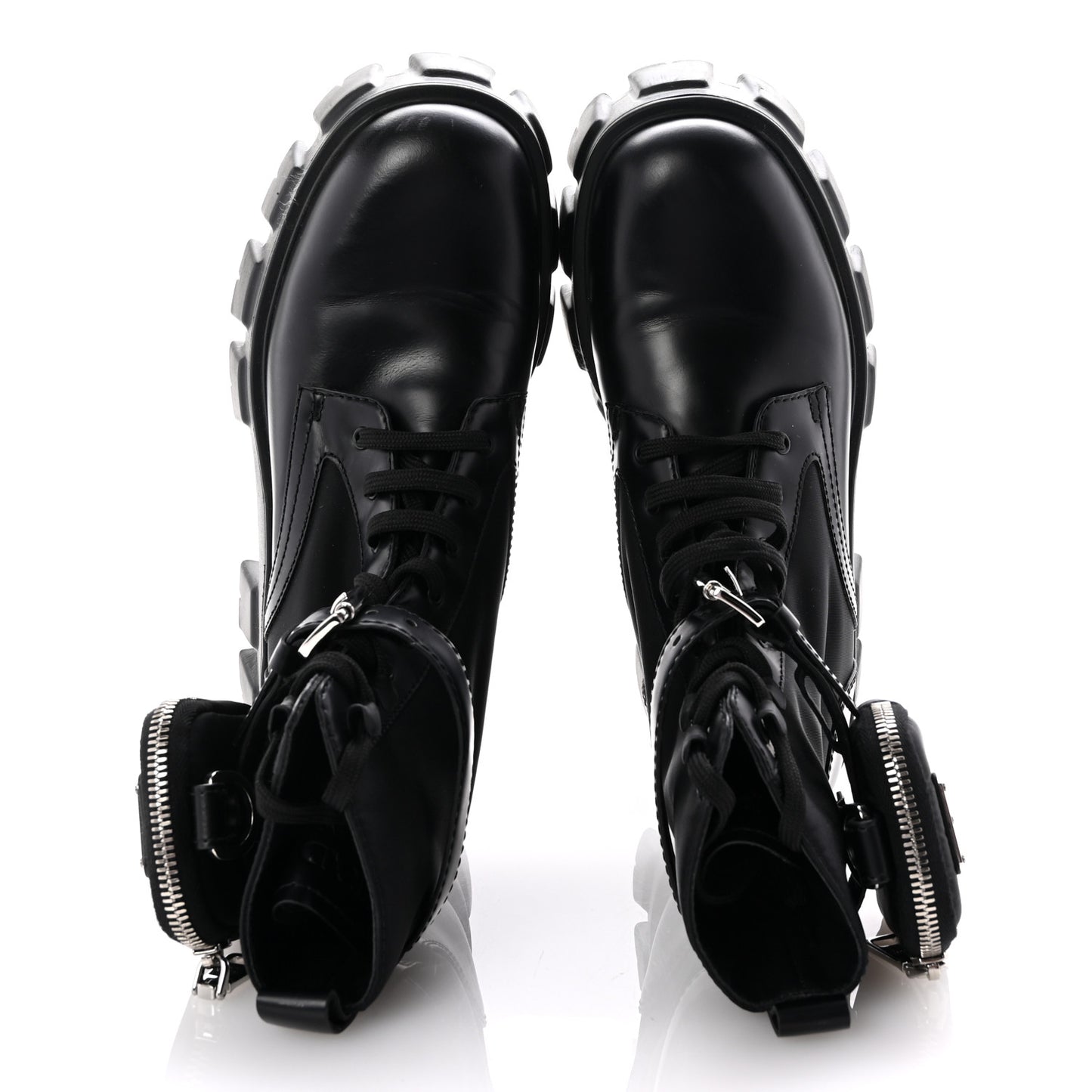 Spazzolato Rois Nylon Metal Triangle Logo Monolith Pouch Pocket 55mm Boots 38 Black