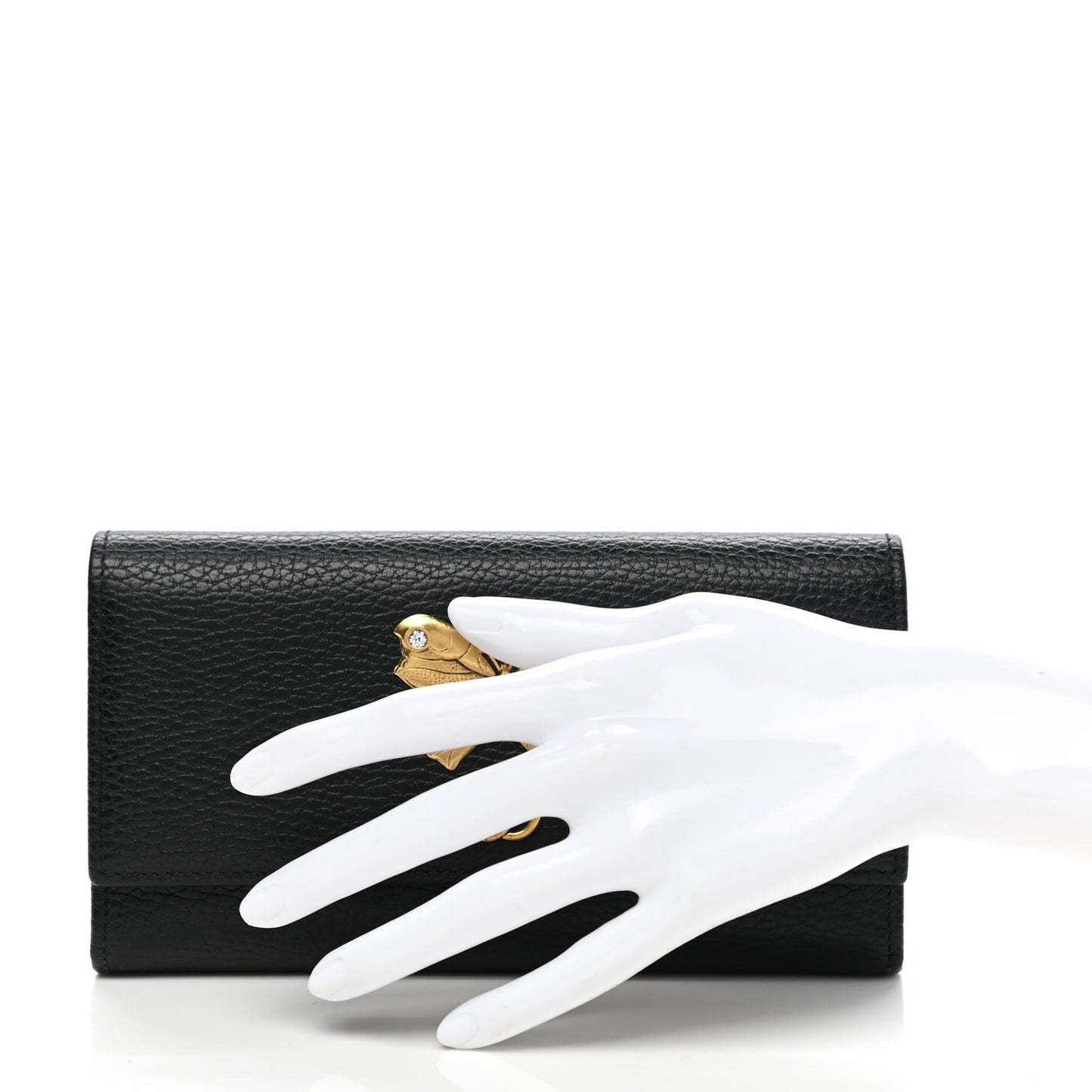 Calfskin Garden Continental Wallet Black