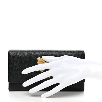 Gucci Calfskin Garden Continental Wallet Black 3 of 9