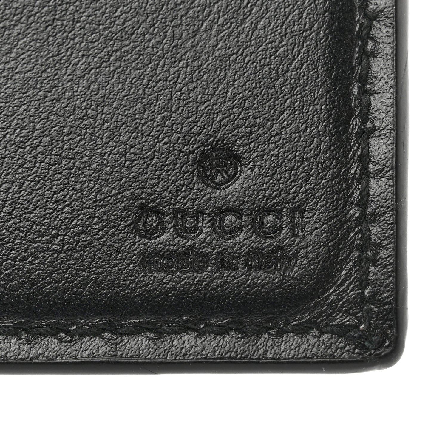 Calfskin GG Tennis Embossed Bi-Fold Wallet Black