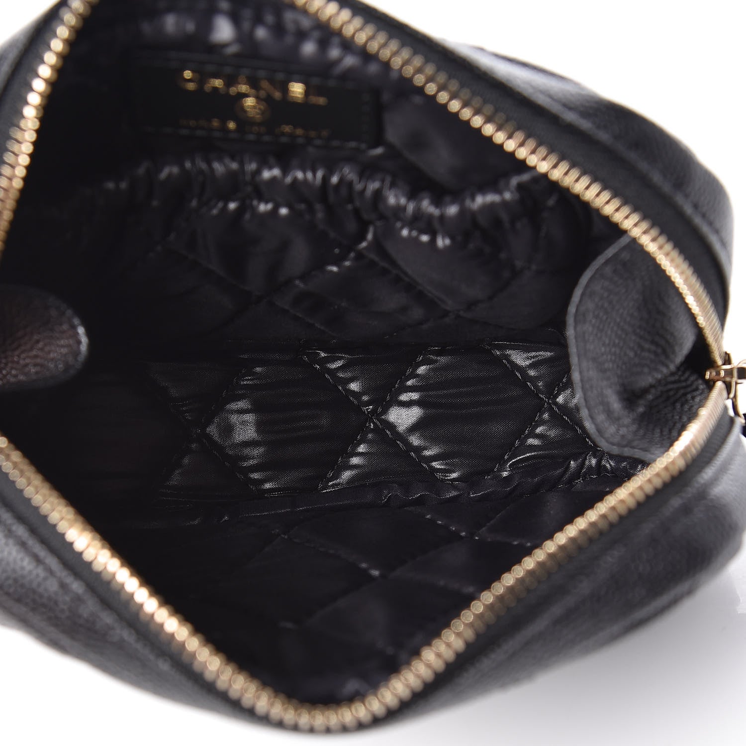 Chanel Caviar Quilted Small Curvy Pouch Cosmetic Case Black 5 of 8