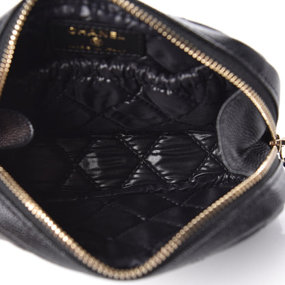 Chanel Caviar Quilted Small Curvy Pouch Cosmetic Case Black 5 of 8
