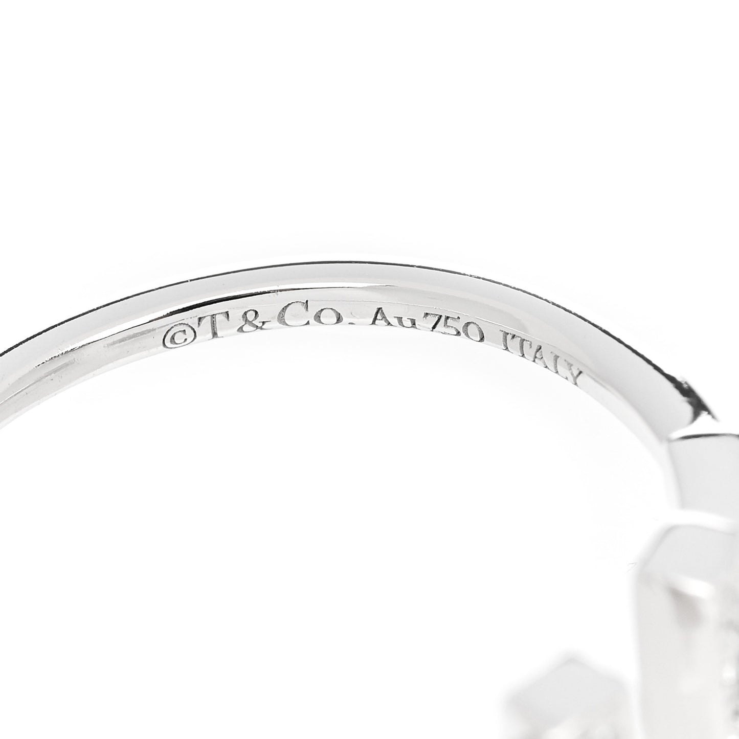 18K White Gold Diamond T Wire Ring 53 6.5
