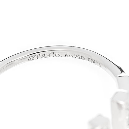 Tiffany 18K White Gold Diamond T Wire Ring 53 6.5 4 of 4