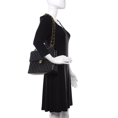 Chanel Lambskin Quilted Jumbo Single Flap Black 2 of 15