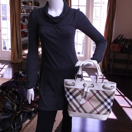 Burberry Nova Check Nautical Tote White 2 of 12