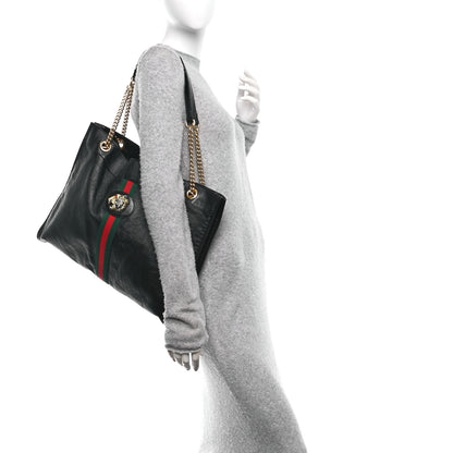 Gucci Calfskin Large Rajah Chain Tote Black 2 of 11