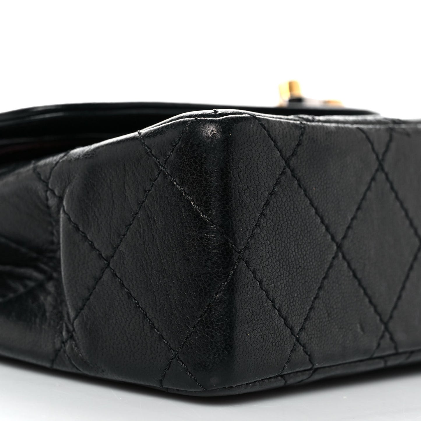 Lambskin Quilted Small Single Flap Black
