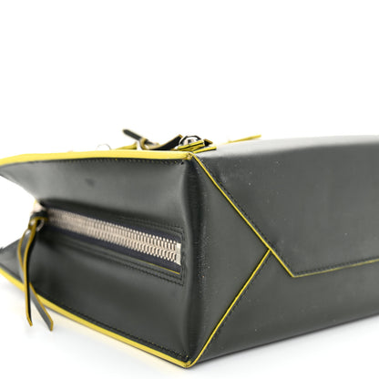 Balenciaga Rubberized Calfskin Papier Mini A4 Zip Around Tote Green Yellow 8 of 10