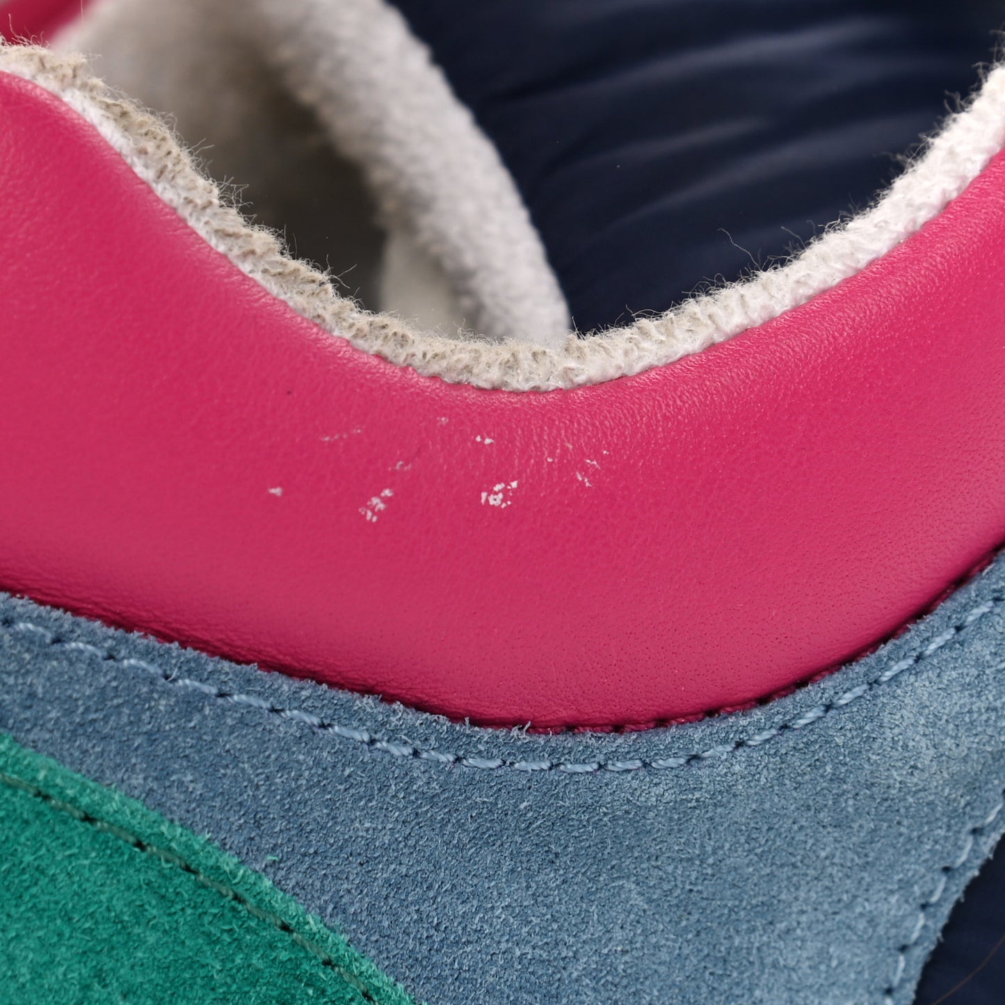 Nylon Calfskin Suede CC Sneakers 41 Navy Turquoise