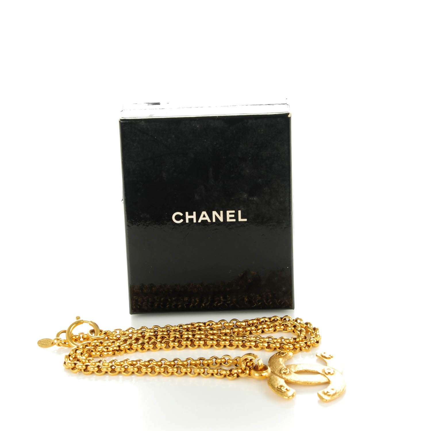 Chanel CC Long Chain Pendant Necklace Gold 6 of 6