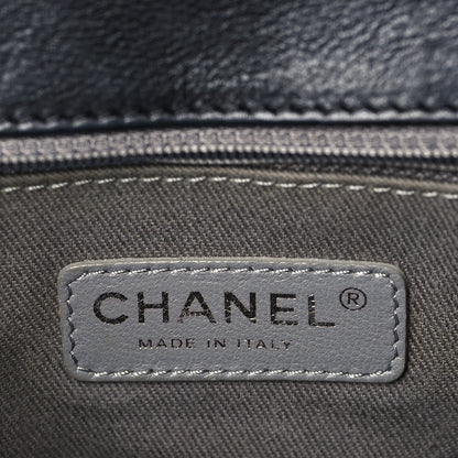 Chanel Calfskin Crystal Embossed Medium Boy Flap Black 6 of 9