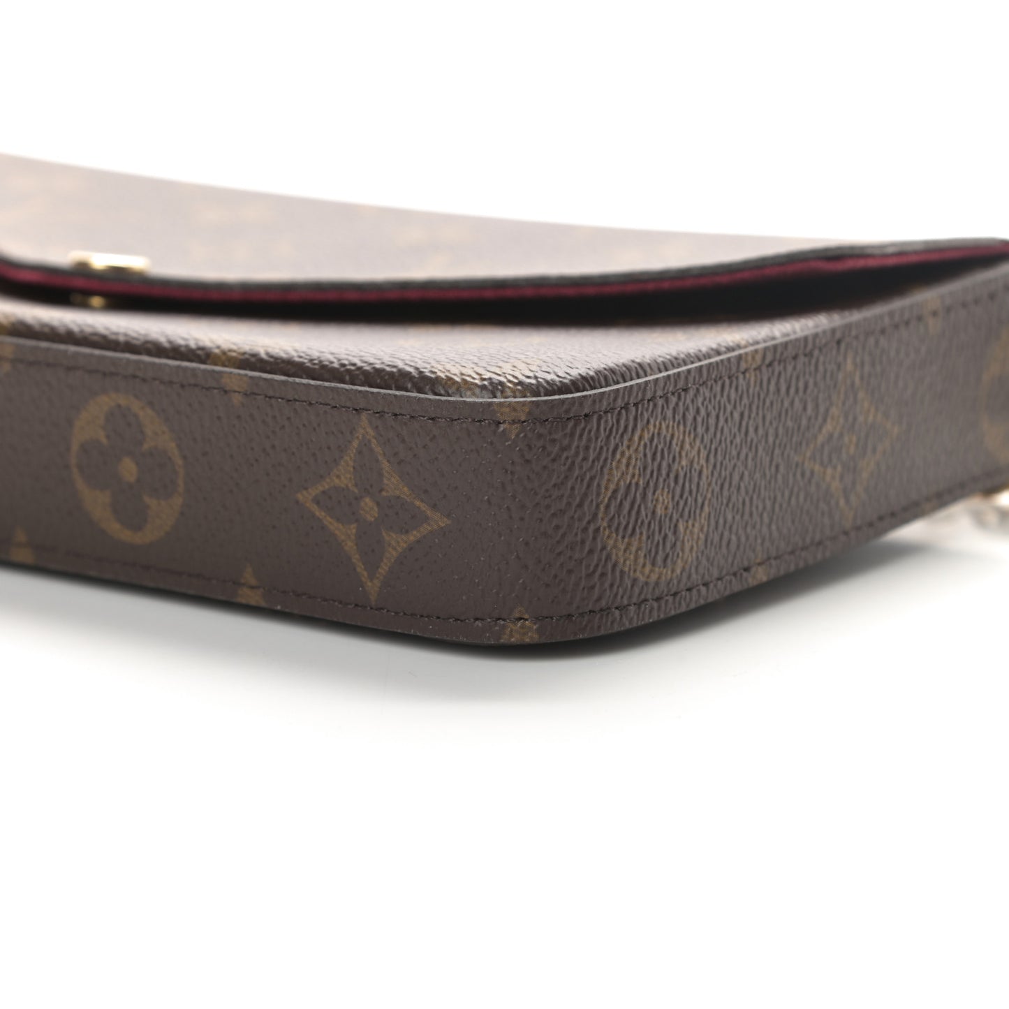 Monogram Pochette Felicie Chain Wallet Fuchsia