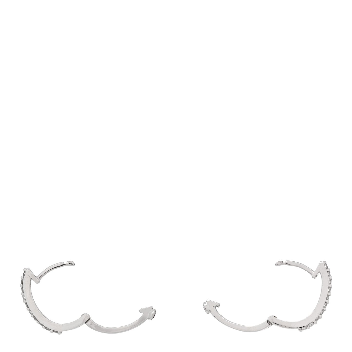 18K White Gold Diamond Pave Huggie Earrings