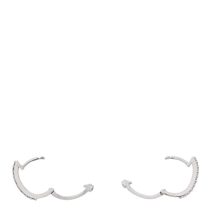Roberto Coin 18K White Gold Diamond Pave Huggie Earrings 3 of 4