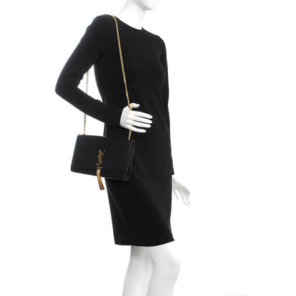 Saint Laurent Smooth Calfskin Medium Classic Monogram Kate Tassel Satchel Black 2 of 8