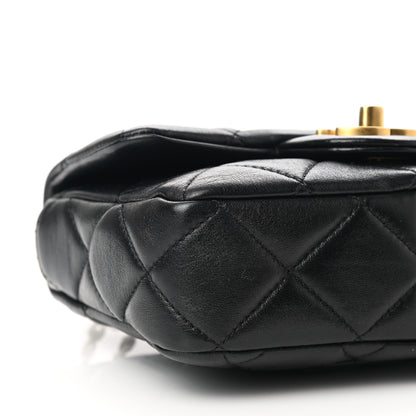 Chanel Lambskin Enamel Quilted Mini Pending CC Square Flap Black 9 of 11