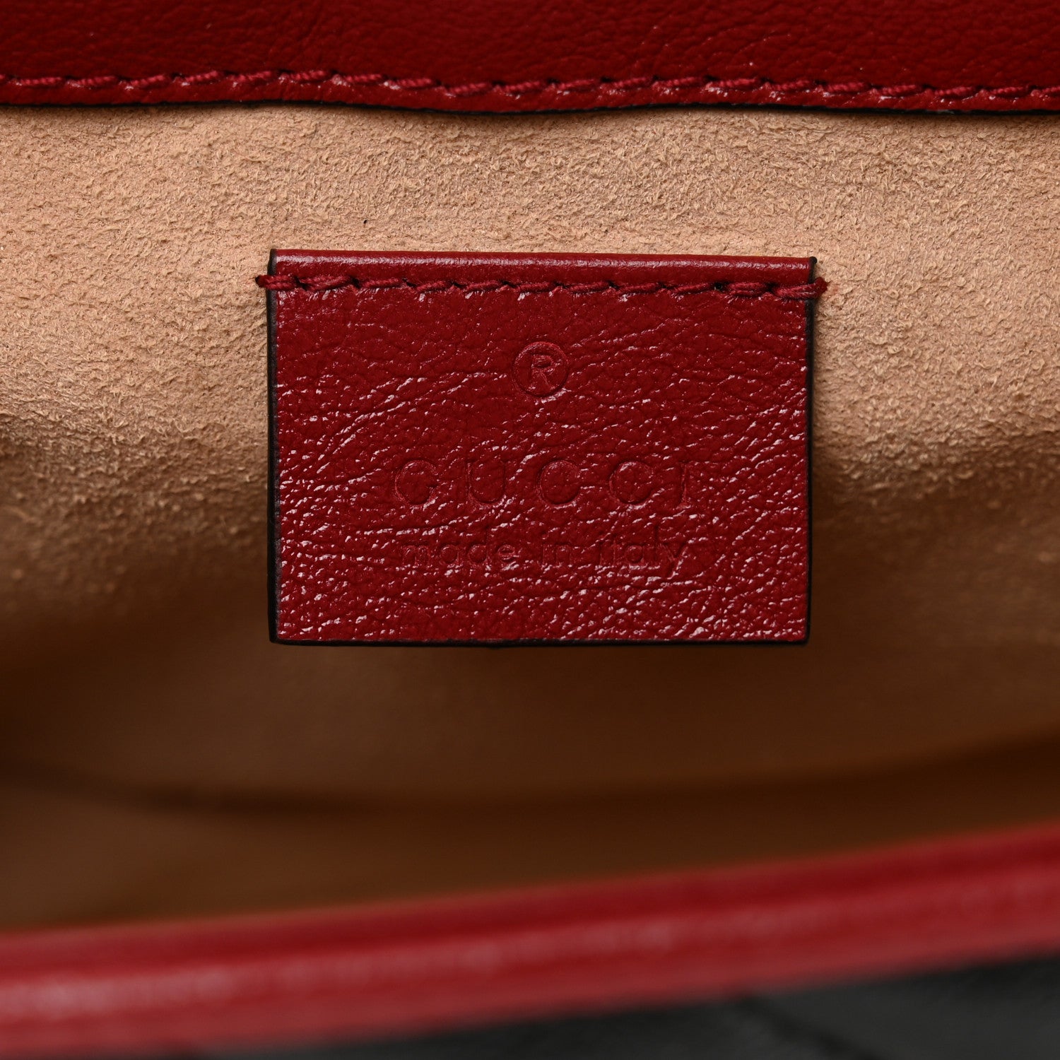 Gucci Vintage Effect Calfskin Matelasse Diagonal Mini Torchon GG Marmont Top Handle Shoulder Bag Black Romantic Cherry 7 of 10