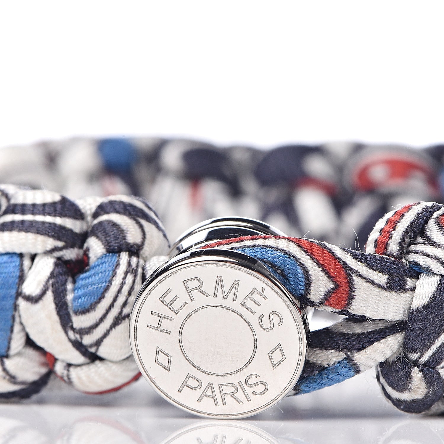 Hermes Silk Twill Kid Bracelet White Multicolor 4 of 4