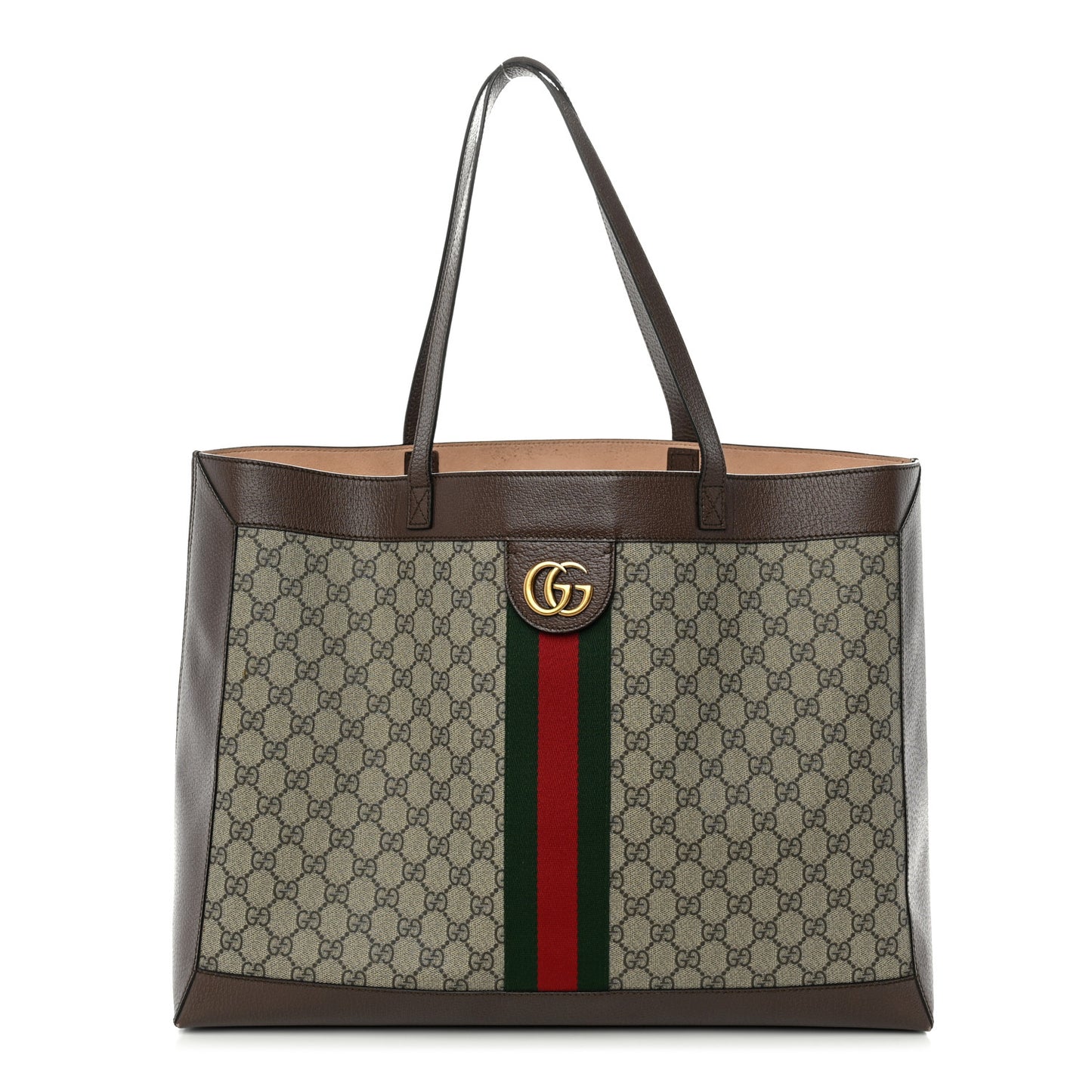 GG Supreme Monogram Web Ophidia Tote Brown