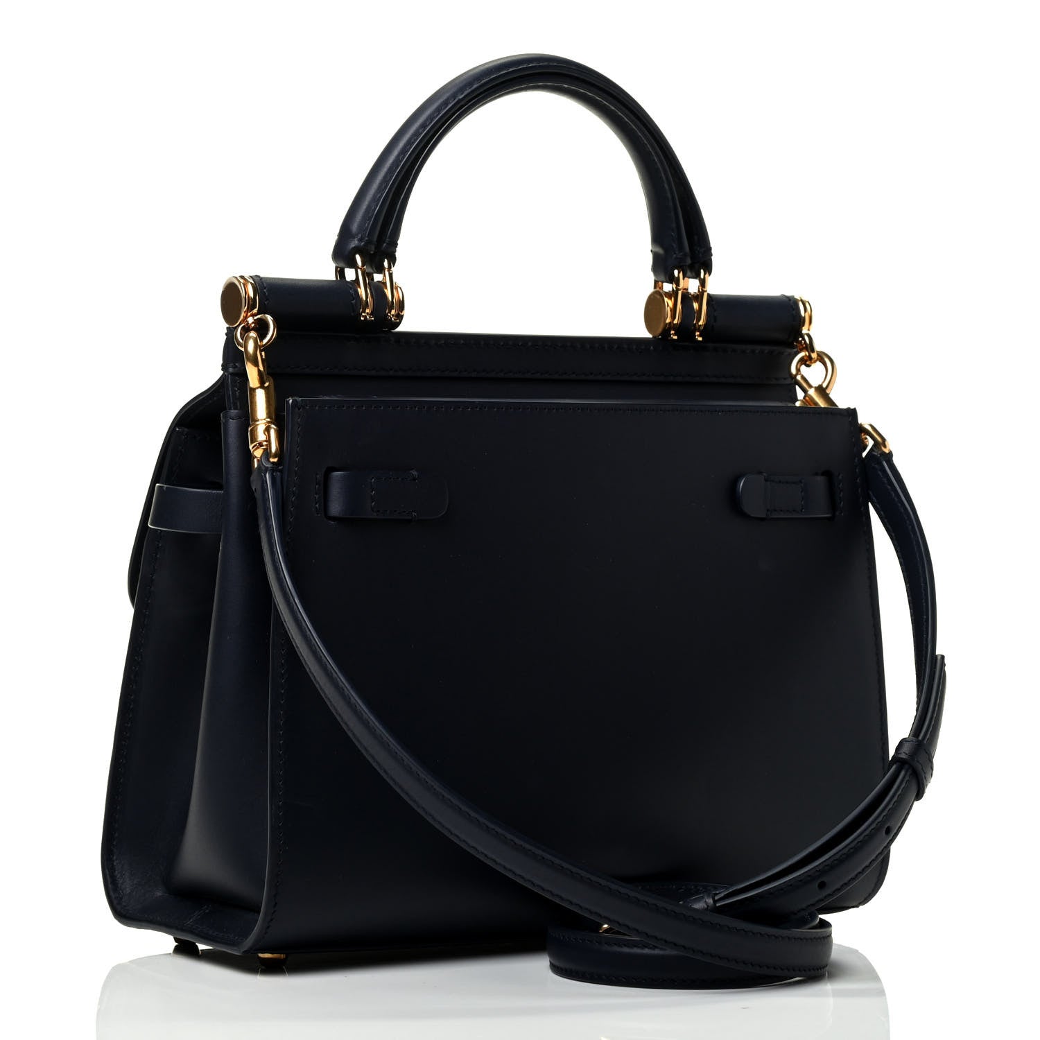 Dolce & Gabbana Calfskin Medium Miss Sicily Satchel Dark Blue 2 of 4
