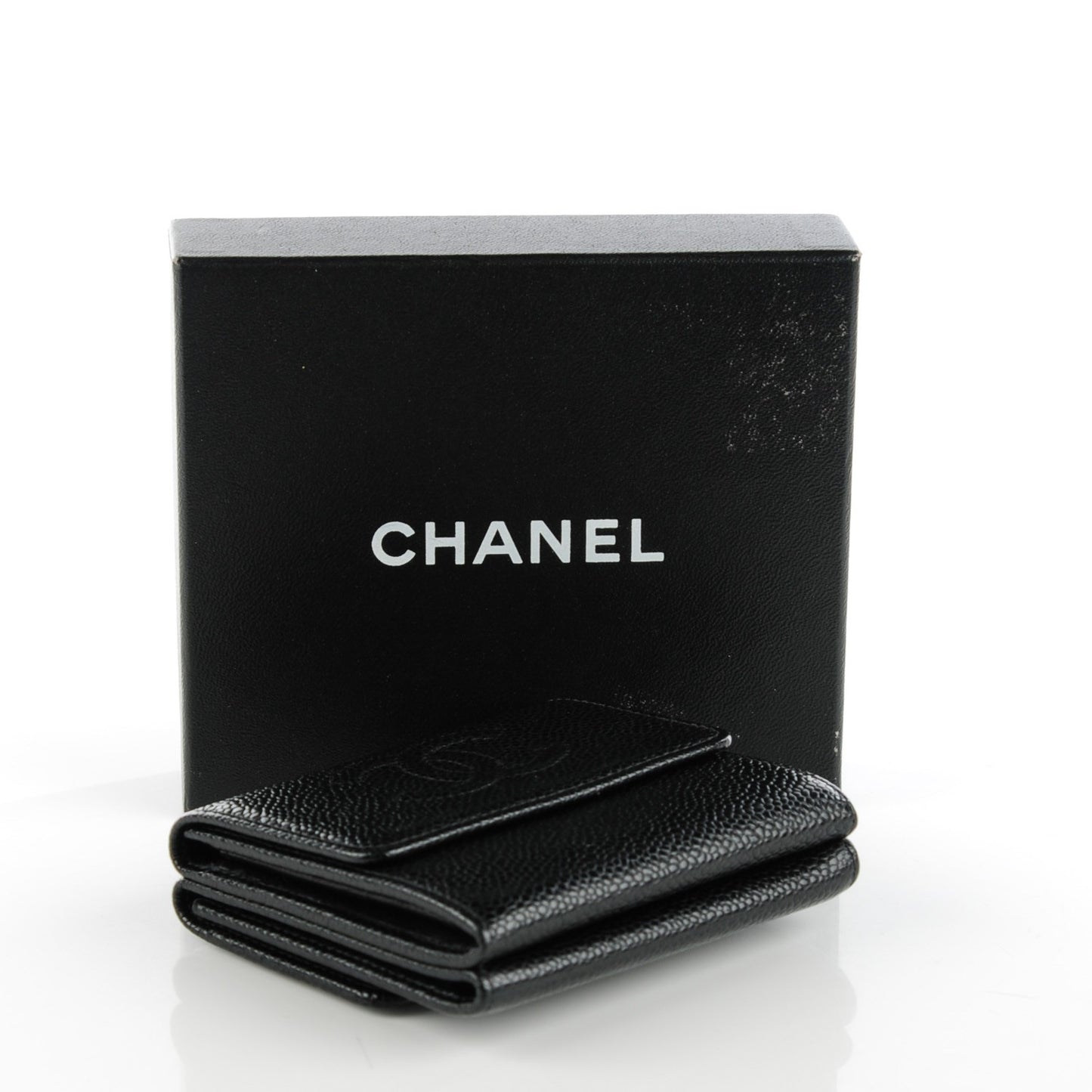 Caviar Timeless CC Compact Flap Wallet Black