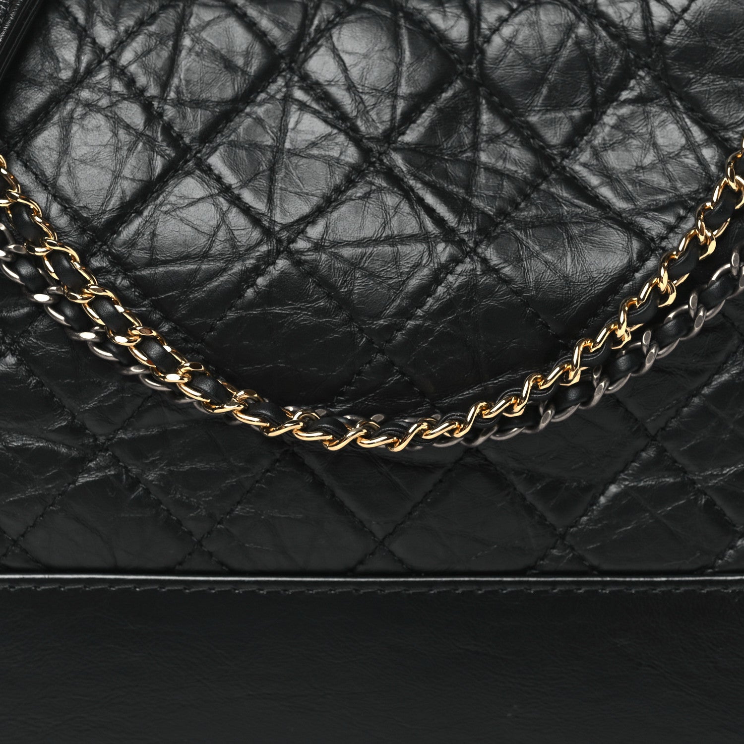 Chanel Aged Calfskin Quilted Medium Gabrielle Hobo Black 8 of 11