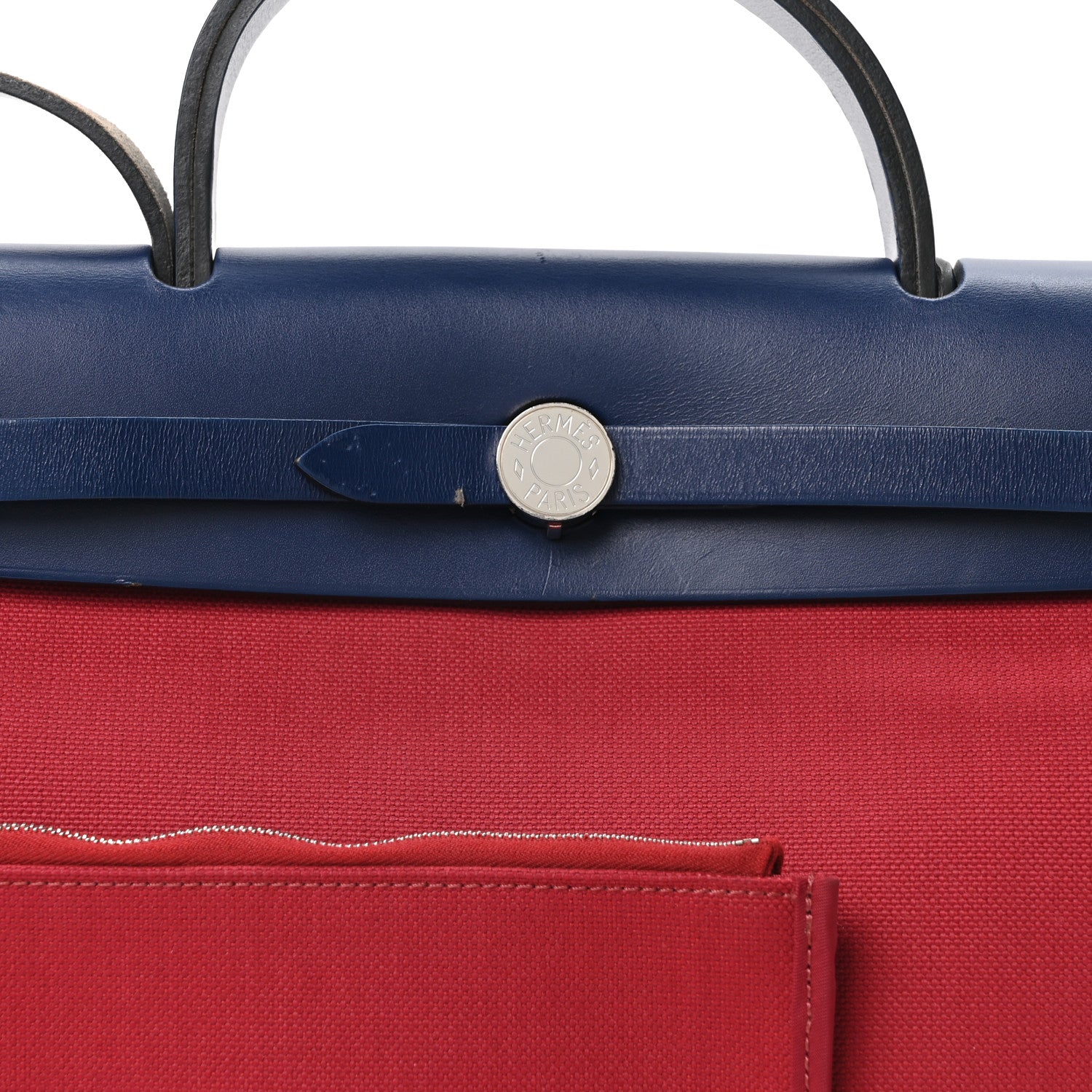 Hermes Military Toile Vache Hunter Herbag Zip 31 PM Rouge Grenat Bleu Saphir 8 of 10