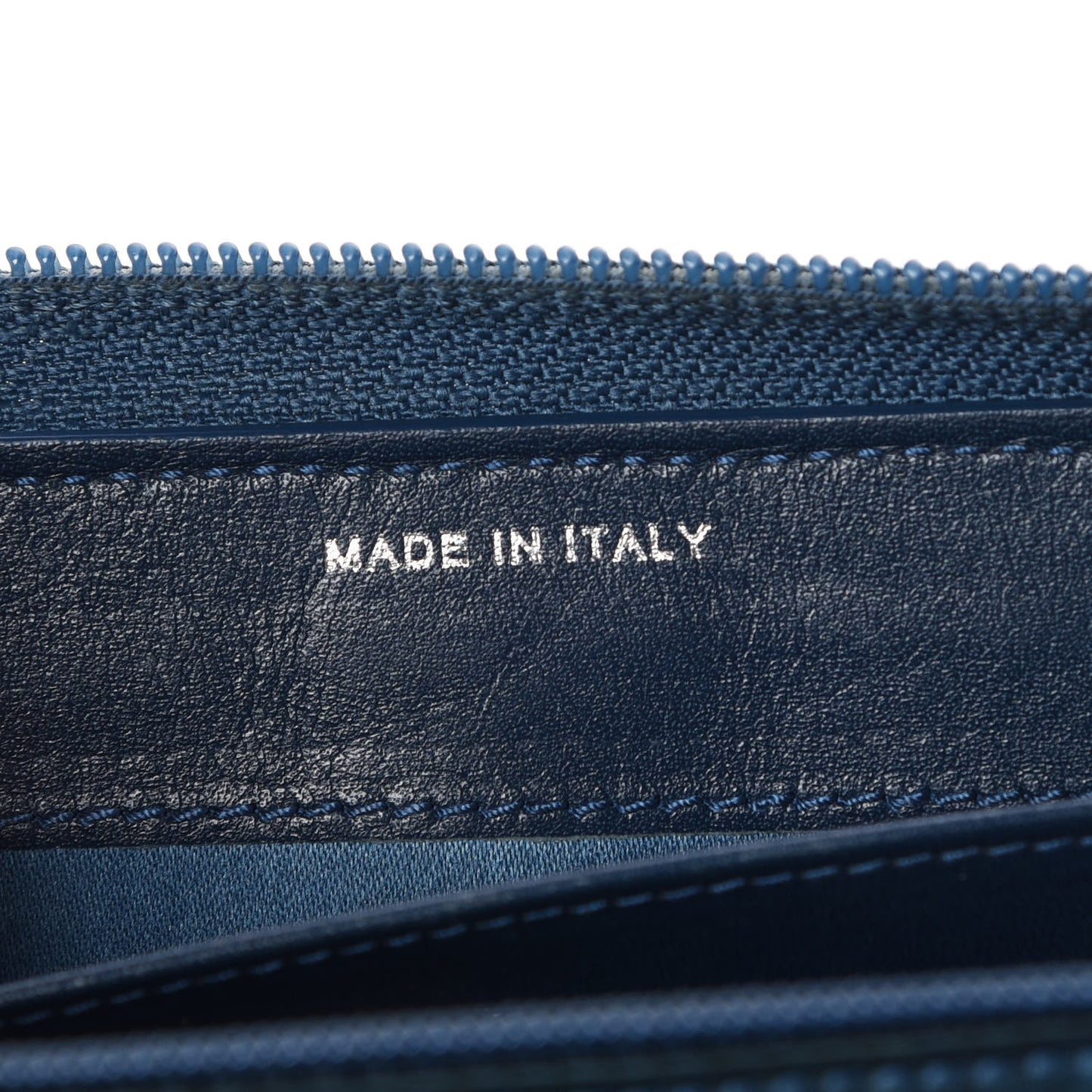 Patent Camellia Embossed Large Gusset Zip Around Wallet Blue