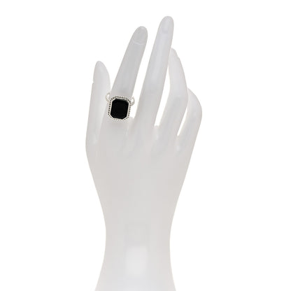 Tiffany Sterling Silver Black Onyx Ziegfeld Daisy Ring 55 7.25 2 of 6