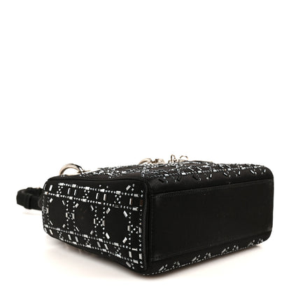 Christian Dior Satin Crystal Cannage Mini Lady Dior Black 3 of 9
