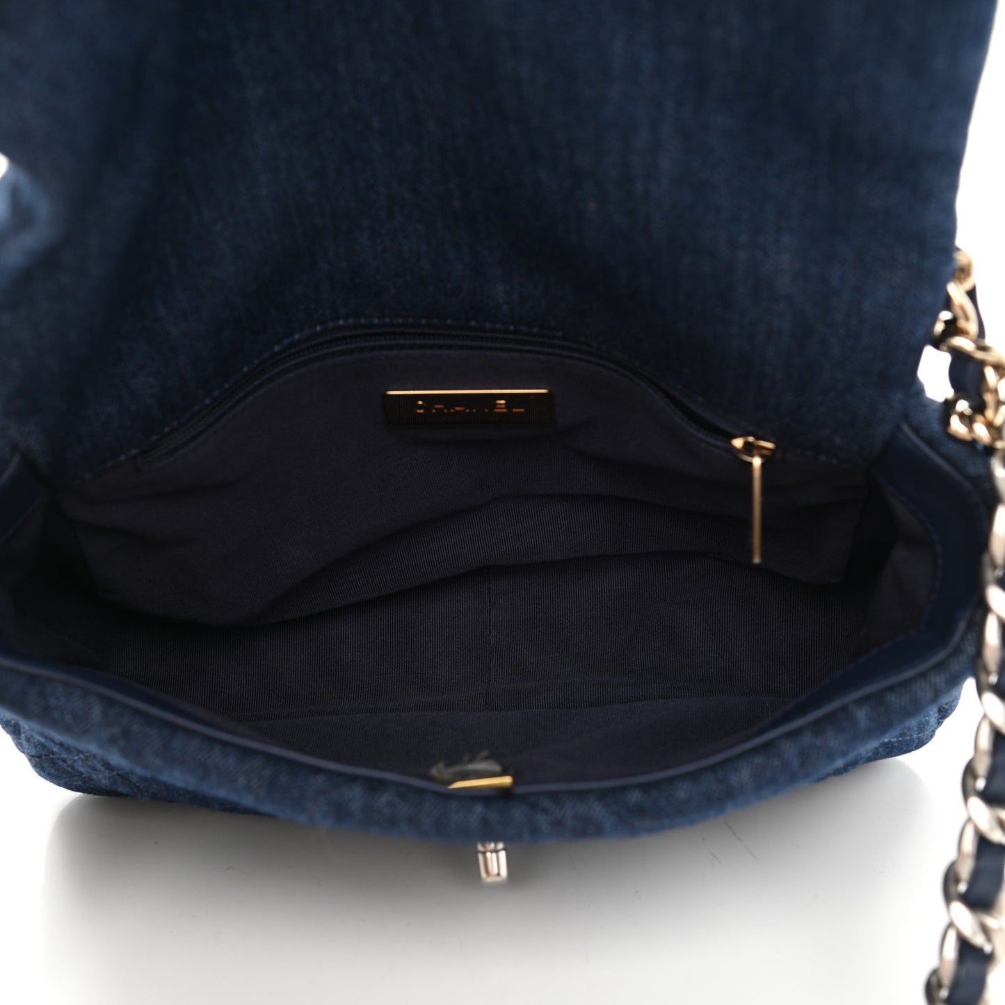 Denim Quilted Medium Chanel 19 Flap Blue