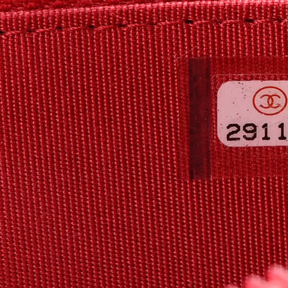 Chanel Caviar Quilted Small Boy Zip Around Wallet Red 8 of 8