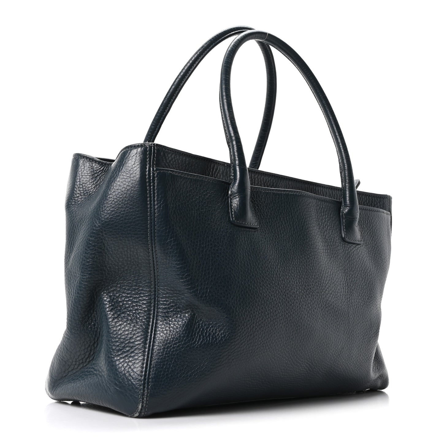 Calfskin Cerf Executive Shopper Tote Blue