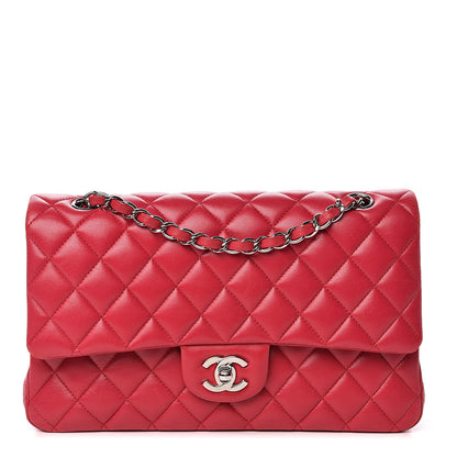Chanel Lambskin Quilted Medium Double Flap Dark Pink 1 of 17