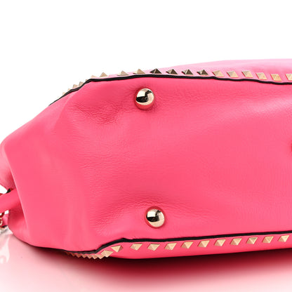 Valentino Garavani Vitello Medium Rockstud Tote Fuxia Fluo 7 of 8