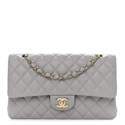 Chanel Caviar Quilted Medium Double Flap Grey 1 of 12