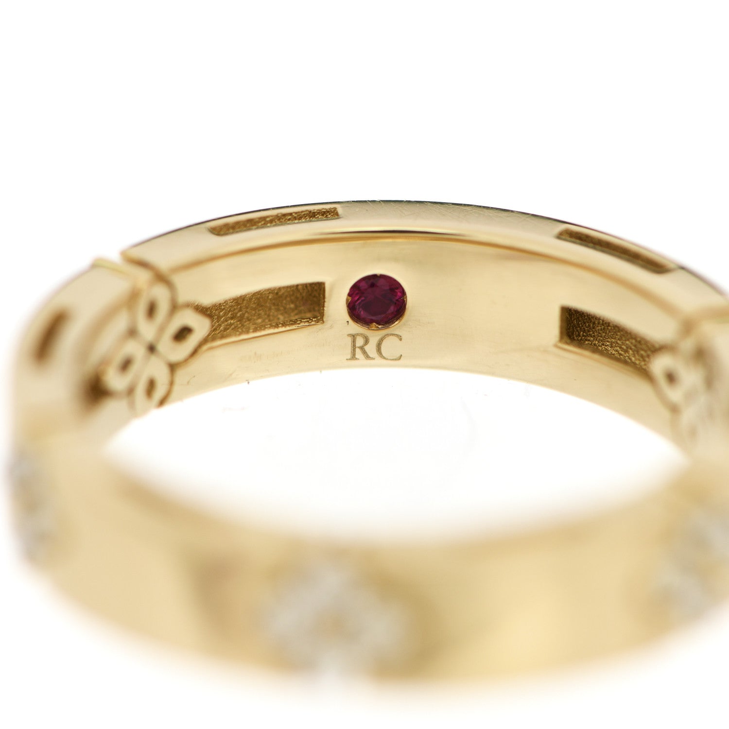 Roberto Coin 18K Yellow Gold Diamond Narrow Love in Verona Band Ring 53 6.5 4 of 6