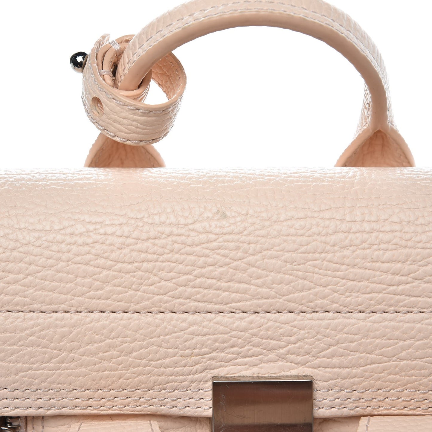 3.1 Textured Calfskin Mini Pashli Satchel White Peach