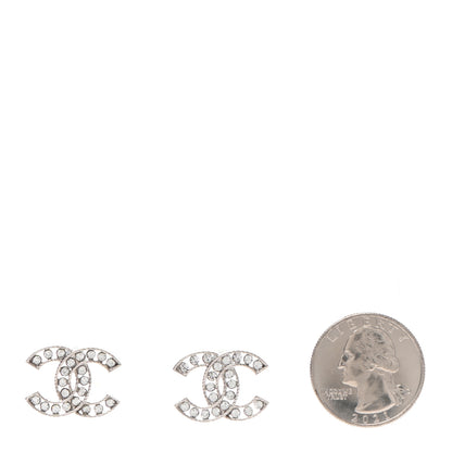 Chanel Crystal CC Earrings Silver 2 of 4