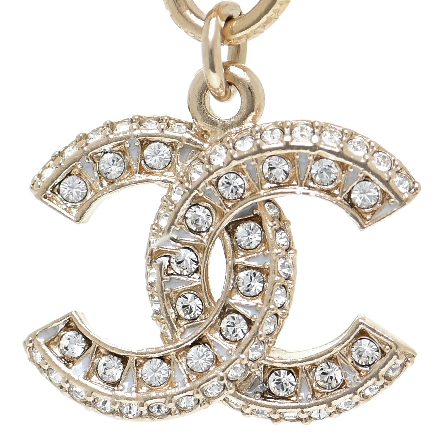Chanel Graduated Pearl Crystal CC Bracelet Gold 5 of 6