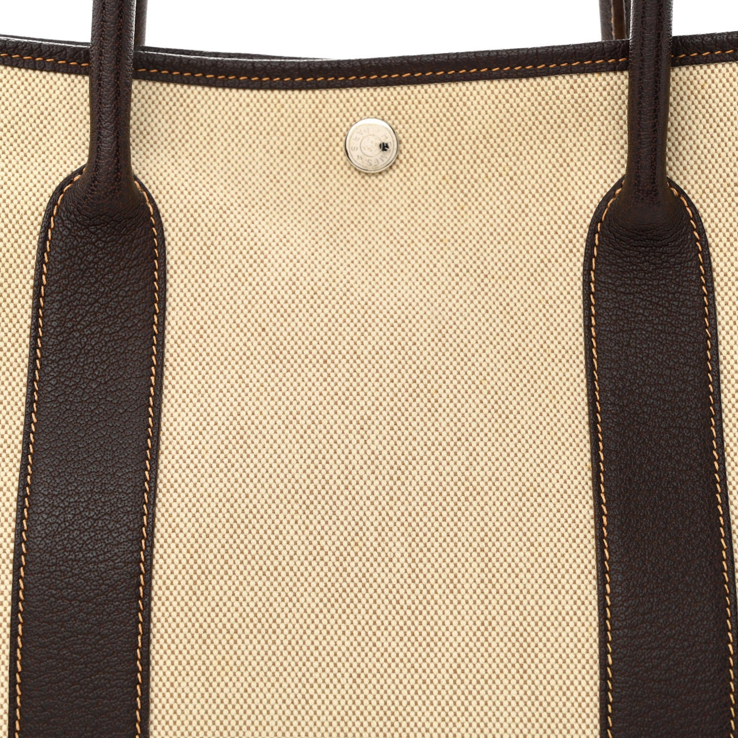 Hermes Buffle Skipper Toile Garden Party 36 MM Tote Marron Fonce 8 of 12