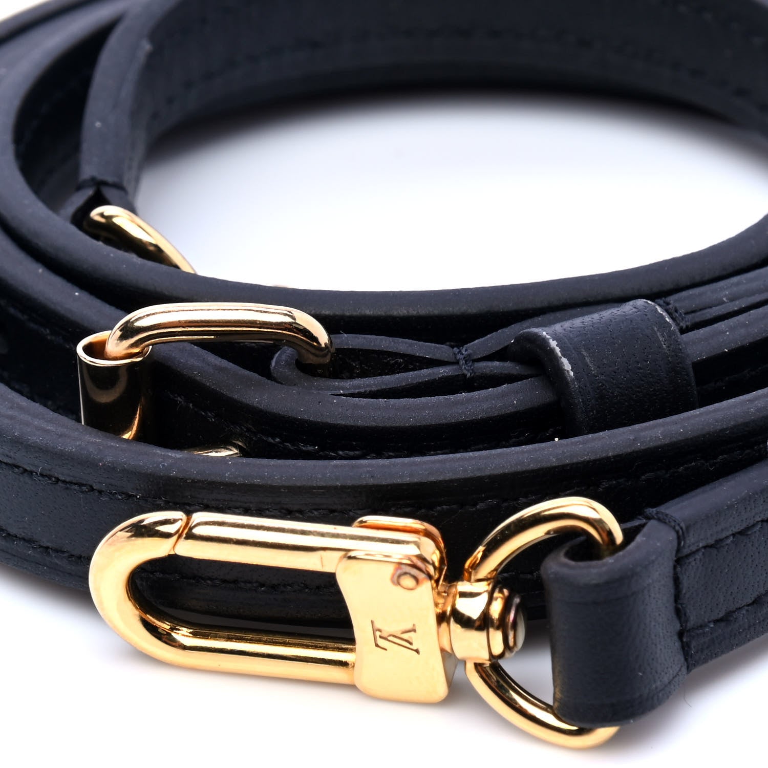 Louis Vuitton Calfskin Adjustable Shoulder Strap Black 2 of 5