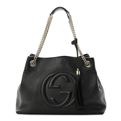 Gucci Pebbled Calfskin Medium Soho Chain Shoulder Bag Black 1 of 11