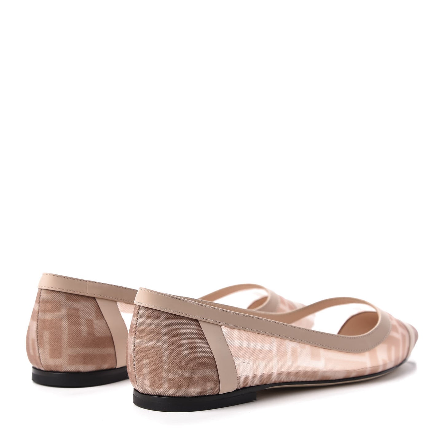 Technical Mesh Vitello FF Colibri Ballerina Flats 38 Rose Nude
