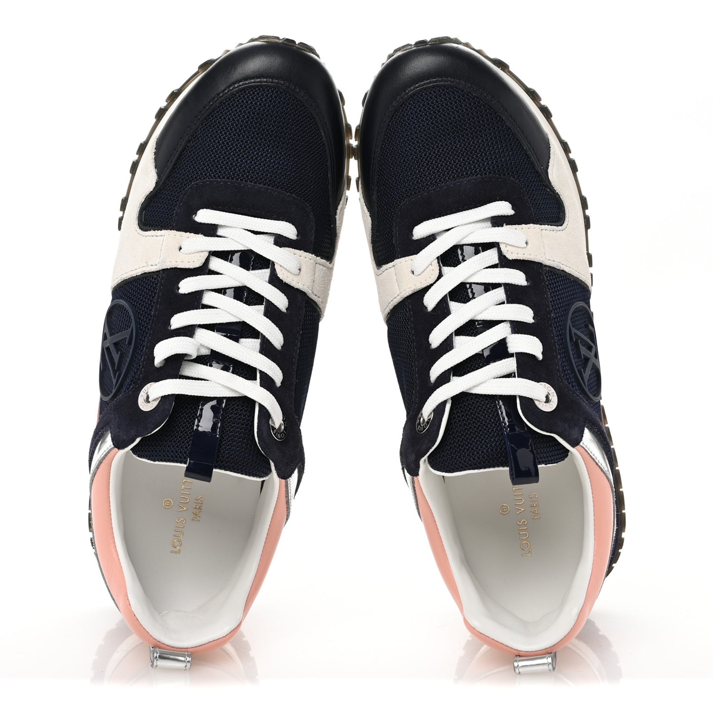 Suede Calfskin Run Away Sneakers 36.5 Blue Pink White